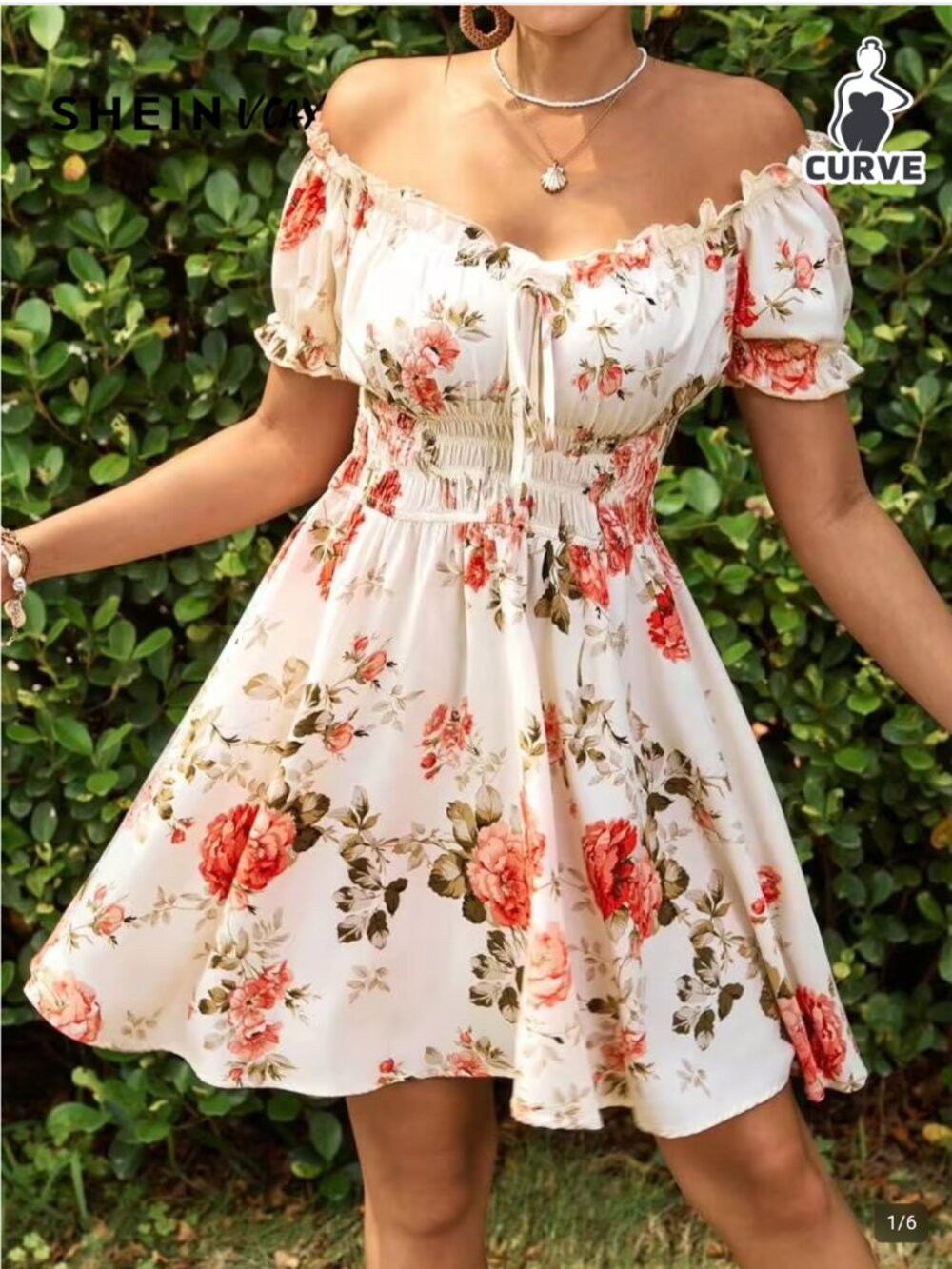 Off Shoulder Floral Dress
